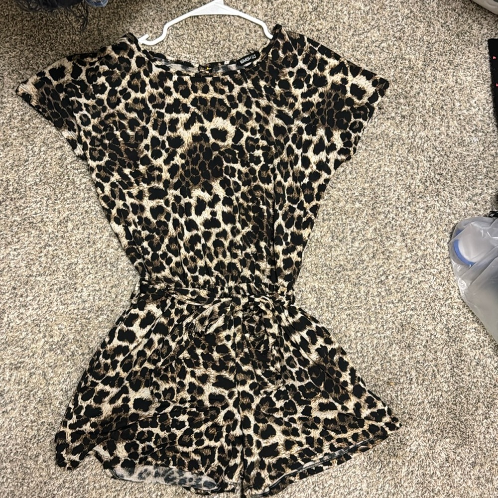 Leopard print romper size small